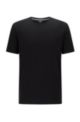 Logo T-shirt in pure cotton with liquid finishing, Black
