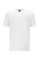 Logo T-shirt in pure cotton with liquid finishing, White