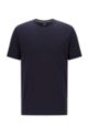 T-Shirt aus reiner Baumwolle mit Logo und spezieller Waschung, Dunkelblau