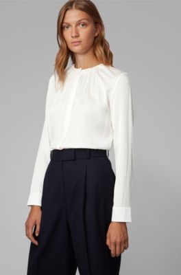 hugo boss collarless shirt