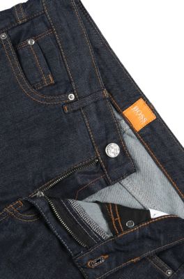 BOSS - Slim-fit jeans in raw stretch denim