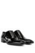 Patent leather Oxford shoes with grosgrain collar piping, Black