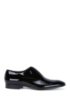 Patent leather Oxford shoes with grosgrain collar piping, Black