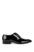 Patent leather Oxford shoes with grosgrain collar piping, Black