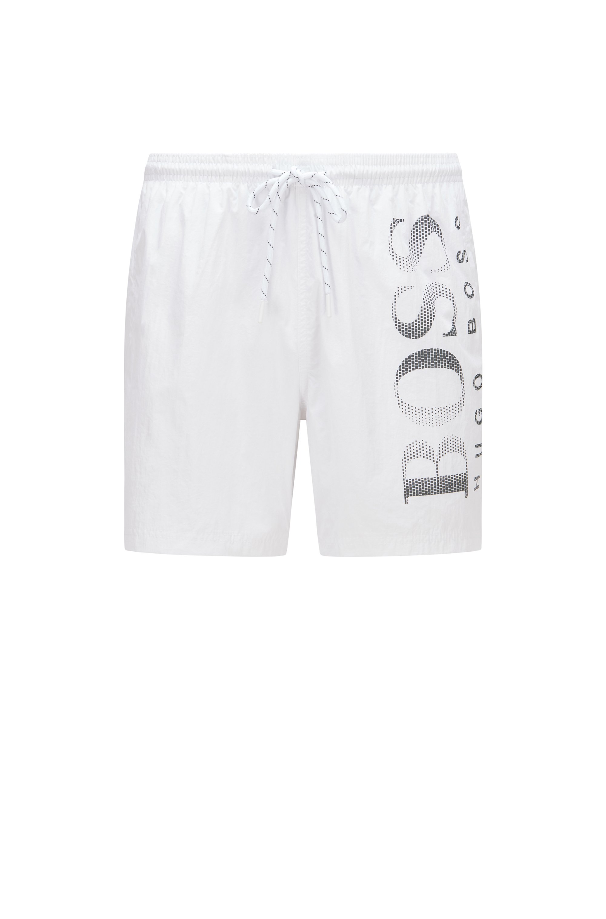 Logo-print swim shorts in technical fabric, White