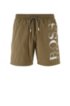 Logo-print swim shorts in technical fabric, Dark Brown