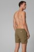 Logo-print swim shorts in technical fabric, Dark Brown