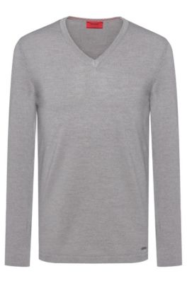 hugo boss grey v neck jumper