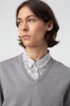 Slim-fit V-neck sweater in Merino wool, Light Grey