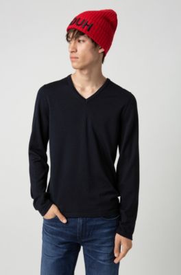 slim fit v neck sweater