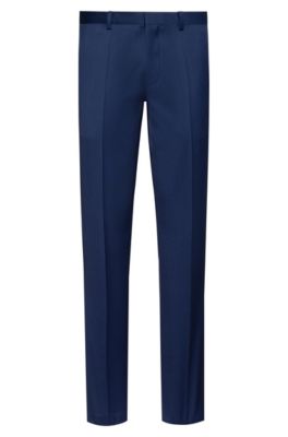 Extra-slim-fit trousers in pigment-dyed wool, Blue