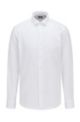 Regular-Fit Hemd aus Baumwoll-Twill, Weiß
