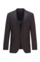 Slim-fit virgin wool jacket with silk details, Black