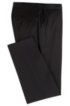 Slim-fit formal trousers in virgin wool with silk trims, Black