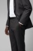 Slim-fit formal trousers in virgin wool with silk trims, Black