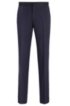 Slim-fit formal trousers in virgin wool with silk trims, Dark Blue