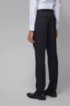 Slim-fit formal trousers in virgin wool with silk trims, Dark Blue