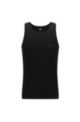 Cotton underwear vest with finely ribbed structure, Black