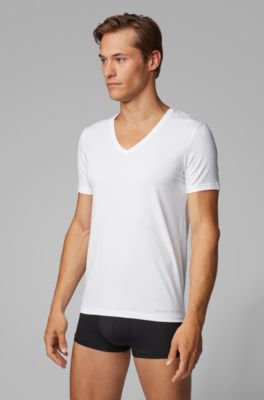 hugo boss white v neck t shirt