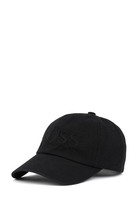 Logo baseball cap in cotton twill, Black