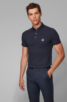 BOSS - Slim-fit polo shirt in washed 