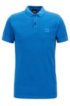 Slim-fit polo shirt in washed cotton piqu&eacute;, Blue