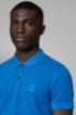 Slim-fit polo shirt in washed cotton piqu&eacute;, Blue