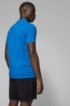 Slim-fit polo shirt in washed cotton piqu&eacute;, Blue