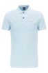 Slim-fit polo shirt in washed cotton piqu&eacute;, Light Blue