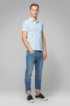 Slim-fit polo shirt in washed cotton piqu&eacute;, Light Blue