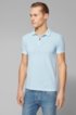 Slim-fit polo shirt in washed cotton piqu&eacute;, Light Blue