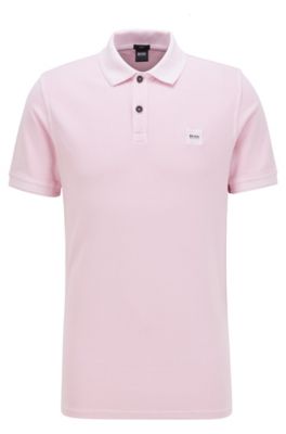 mens hugo boss pink polo shirt