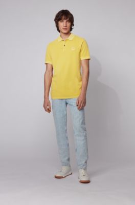 hugo boss grey and yellow polo