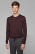 Crew-neck sweater in virgin wool, Dark Red