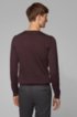 Crew-neck sweater in virgin wool, Dark Red