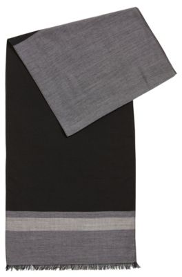 Écharpe Homme Large En Coton – 200 X 80 Cm – Couleurs Bleu/gris/beige – Douce Et Légère