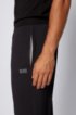 Cuffed loungewear bottoms in stretch cotton, Black