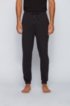 Cuffed loungewear bottoms in stretch cotton, Black