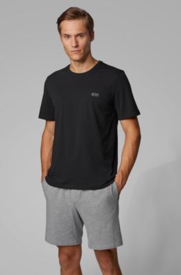 Stretch-cotton loungewear T-shirt with logo