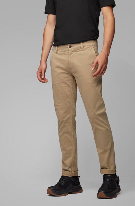 Hugo Boss Regular-fit casual chinos in brushed stretch cotton RRP £89 