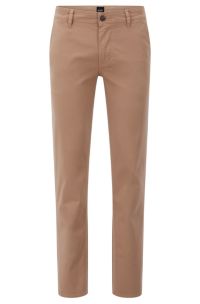 BOSS Slim fit casual chinos in brushed stretch cotton