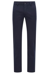 BOSS - Slim-fit casual chinos in brushed stretch cotton