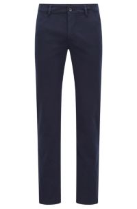 BOSS - Slim-fit casual cotton chinos in stretch brushed