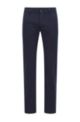 Slim-fit casual chinos in brushed stretch cotton, Dark Blue