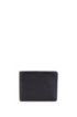 Billfold wallet in calf leather with straw-printed effect, Dark Blue