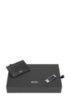 Leather card holder and money clip gift set, Black