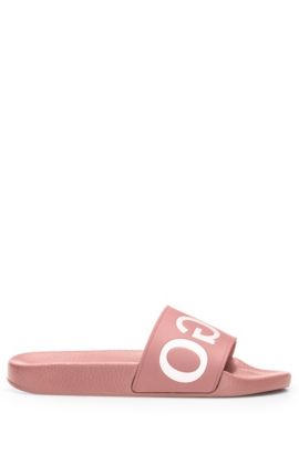 pink hugo boss sliders