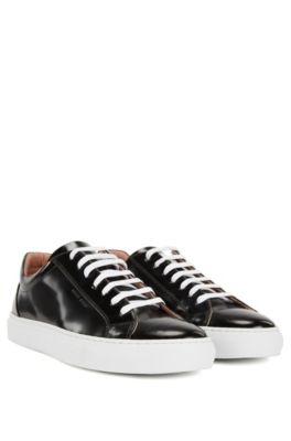 boss black leather trainers