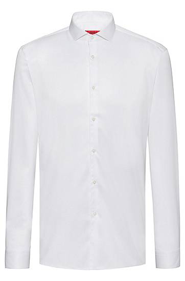 Hugo Extra-slim-fit Shirt In Cotton Twill In White