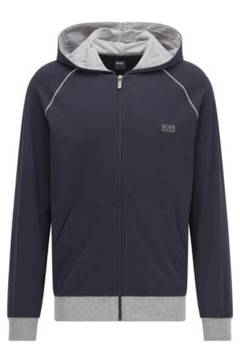 hugo boss zip through hoodie